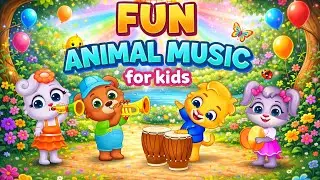 Fun Animal Music for Kids | Cute Animals Sing & Dance 🎵#kidsvideo #animals #baby 