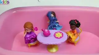 LEARN COLORS with Sofia the First Bath Paint Bath Soap Disney Junior Princess Sofia & Friends! -