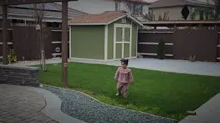 Baby Having Fun Playing in the Backyard Adorable Playtime | Baby Having Fun Playing with Bubbles
