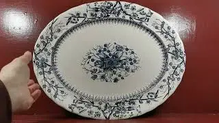 Antique Ironstone China Platter in Design Rd No 104604 by Keeling & Co #antiques #ironstonechina