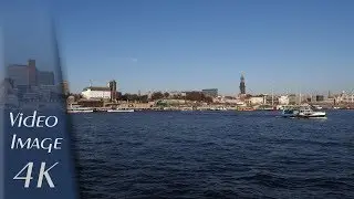 Hamburg, Germany: Harbour, St. Pauli Skyline, Elbe River - 4K UHD Video (2160p/60p)
