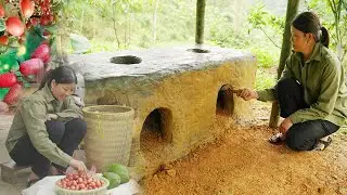FULL VIDEO: Harvesting Bastard oleaster fruit, 15 Days Build Clay Stove, Bamboo House Kitchen -Ep.97