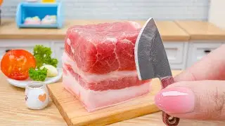 Miniature Cooking | How to make Crispy Pork with Butter Sauce | ASMR Cooking