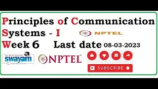 Principles of Communication Systems - I week 6 || NPTEL ||
