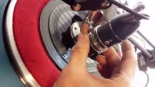 Diy oscilloscope / microscope mount using  microphone stand groove modulation record lathe recording
