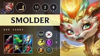 Smolder ADC vs Ziggs: Pentakill, Dominating - KR Challenger Patch 14.17