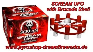 SU45B Scream UFO 45 with brocade shell | Klasek pyrotechnics www.pyroshop-dreamfireworks.de