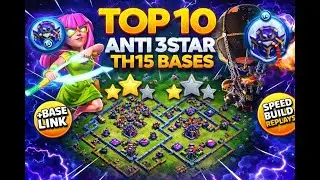 TOP 10 TH15 Anti-3 Star Bases That PRO Players Use in CWL 😈🔥