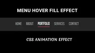 CSS menu hover fill effect with border | Cool Menu hover Effect using html and css