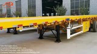 CHINA semi trailer 40FT 3axles Flatbed semi trailer, durable trailer 80T load.