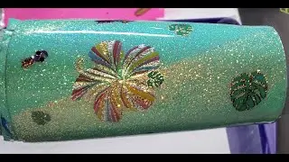 #21-30 Summertime cup with Temporary Tattoos &  UV glitter from Lauras Art Corner #Temporarytattoo