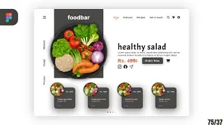 😋🥕Figma design tutorial for beginners : UI Design Delicious Food Website in Figma [75 hard day 37]