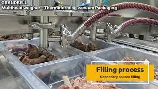 [GRANDPACK] Multihead Weigher + Thermoforming vacuum packaging machine + Sauce Filler / Porkribs