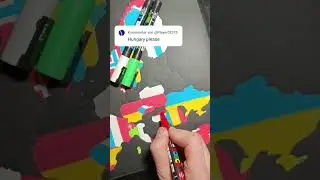 Drawing The Flag Of Hungary On My Europe Map 🇭🇺 - What's Next? #art #painting
