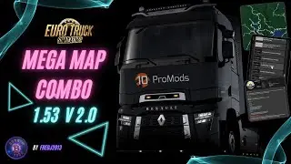 ETS2. Mega Map Combo 1.53 V 2.0 (ProMods, Utopia, Brasil, Asia, Africa...)