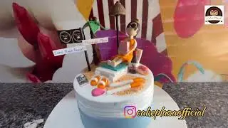 Tropical Beach Theme Cake