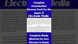 Examination success pack for the paper of Electronic Media