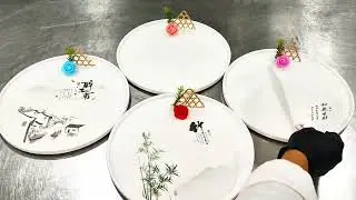 Circular paper tray arrangement tutorial#Creative plating#Plating skills#Plating