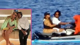 Beyonce & Jay Z having fun Jet skiing Vacationing on $4million a week Megayacht