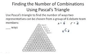Finding the Number of Combinations using Pascal's Triangle