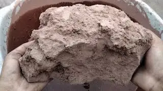 New super soft brown 🤎 mud crumbling on Red mud paste yummy 😋 satisfying ASMR sounds