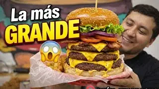Probé la hamburguesa MÁS GRANDE de León, Nicaragua 🍔😱
