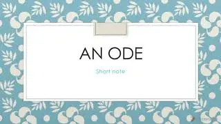 An ode ..(short note)