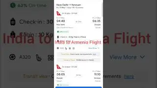 India to Armenia Flight Ticket Fare #travel #trending #viral #shorts