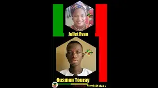 Queen Juliet Ryan and young Pan African Ousman Touray (Gambia)