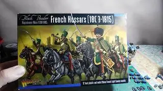 059 - On the work bench; 28mm French Hussars warlord games, Perry Chasseurs a cheval & paint.