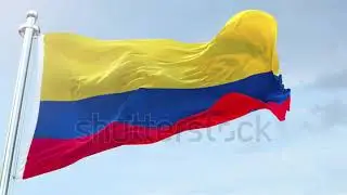 Colombia Flag Waving loop 4K