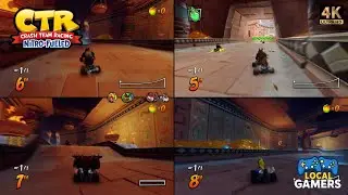  4 Players Split Screen Racing on PS5 | CTR Nitro-Fueled (4K)
