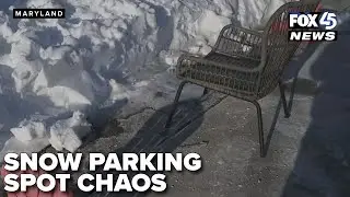 Parking spot feud continues as the city remains full of snow