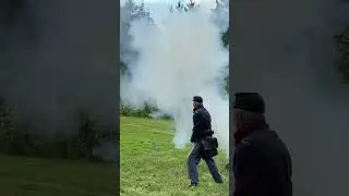 24 pound Coehorn Mortar at firing a 24 pound solid shot #artillerypieces #civilwar #mortar