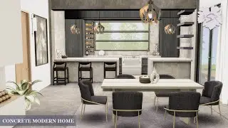 CONCRETE MODERN HOME | SIMS 4 CC SPEED BUILD | DOWNLOAD LINK (TRAY+CC)