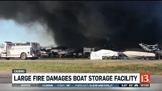 Large fire damages boat storage facility