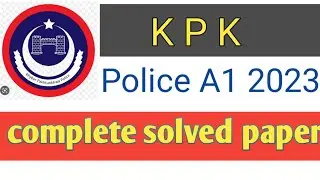 kpk police A1 complete solved paper 2023
