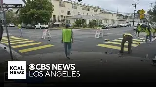 West LA neighbors fed up with dangerous driving paint their own crosswalks around popular park