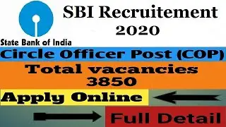 SBI Officer Recruitment 2020&nbsp;Vacancy || Circle Officer Posts (COP) || Government Jobs