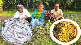 কাজলি মাছ লাল শাকের ঝোল দুপুর বেলা জমিয়ে খাইলাম village life
