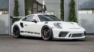 Porsche 911 (991.2) GT3 RS 2018 года выпуска &mdash; белый &mdash; обзор + звук двигателя и выхлопной системы.