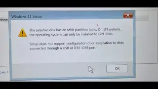 Исправление ошибки &laquo;Выбранный диск имеет таблицу разделов MBR&raquo; на Dell G15 5520