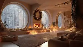 Frozen Wind Outside, Gentle Fire Inside | Winter Calm Sounds ❄️🔥