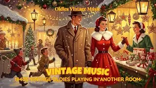 1940s Classic Christmas Songs 🎄 Vintage London Shopping Street & Cozy Holiday Oldies