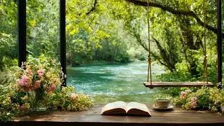 Spring River Serenity 🌸 Peaceful Reading Nook with Flowing Water & Birdsong to Soothe Your Heart