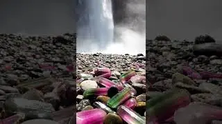 ASMR 🌈 Waterfall of Tourmaline Crystals 🌊 | Mesmerizing Watermelon Gemstone ASMR #shorts #tourmaline