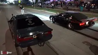 Big Block monster Procharger Chrysler Conquest vs LS Boosted Foxbody on the streets Wichita Cashdays