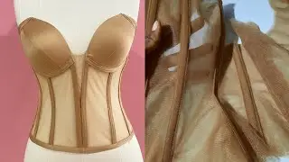How to wrap your boning with net for transparent corset #corset