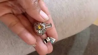 Sterling Silver Cremation Jewelry Citrine Perfume Pendant Healing Stone