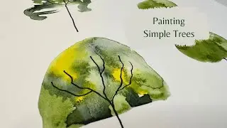 Easy Art Meditation- Painting Trees- Peaceful Music-Watercolors #watercolorpainting #easyart